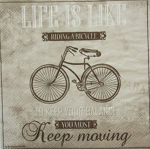  - S423 - Servítky - bicykel, keep moving - 5657362_