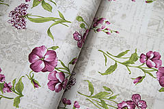 Textil - Dekoračná látka "fialové kvety" - 5658673_