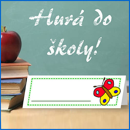 Úložné priestory & Organizácia - Menovka na lavicu minimalistická(s obrysmi) (motýľ) - 5662934_