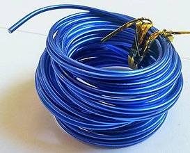 Polotovary - Hliníkový drôt - modrý pr. 2 mm/ 5 m - 5664672_