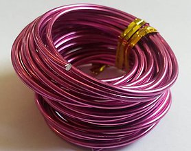Polotovary - Hliníkový drôt - ružo-fialový pr. 2 mm/ 5 m - 5664688_