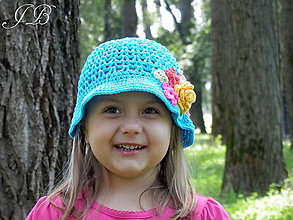 Detské čiapky - Klobučík plný kvetou - 5664334_
