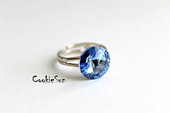 Prstene - Prsteň Swarovski Rivoli Sapphire Rh - 5665284_