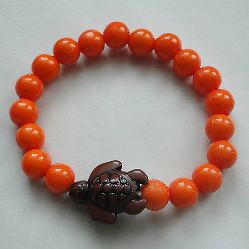 Náramok - korytnačka (oranžová/hnedá)