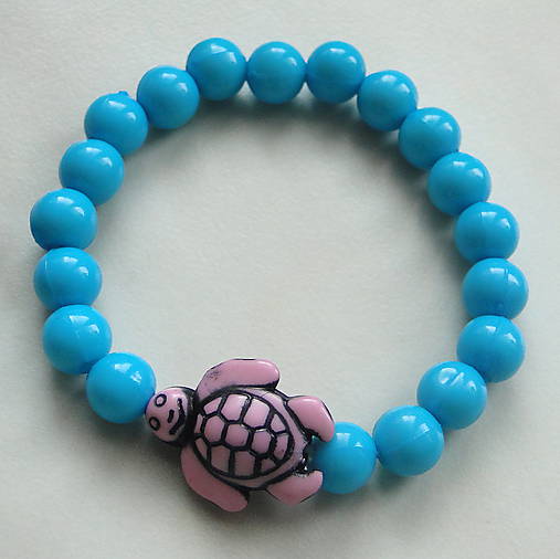 Náramok - korytnačka (modrá/ružová)