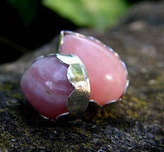 Náušnice - Růžový opál z Peru - 5674325_