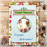 Papiernictvo - Vianočná pohľadnica s ozdobou (svetlá) - 5677043_