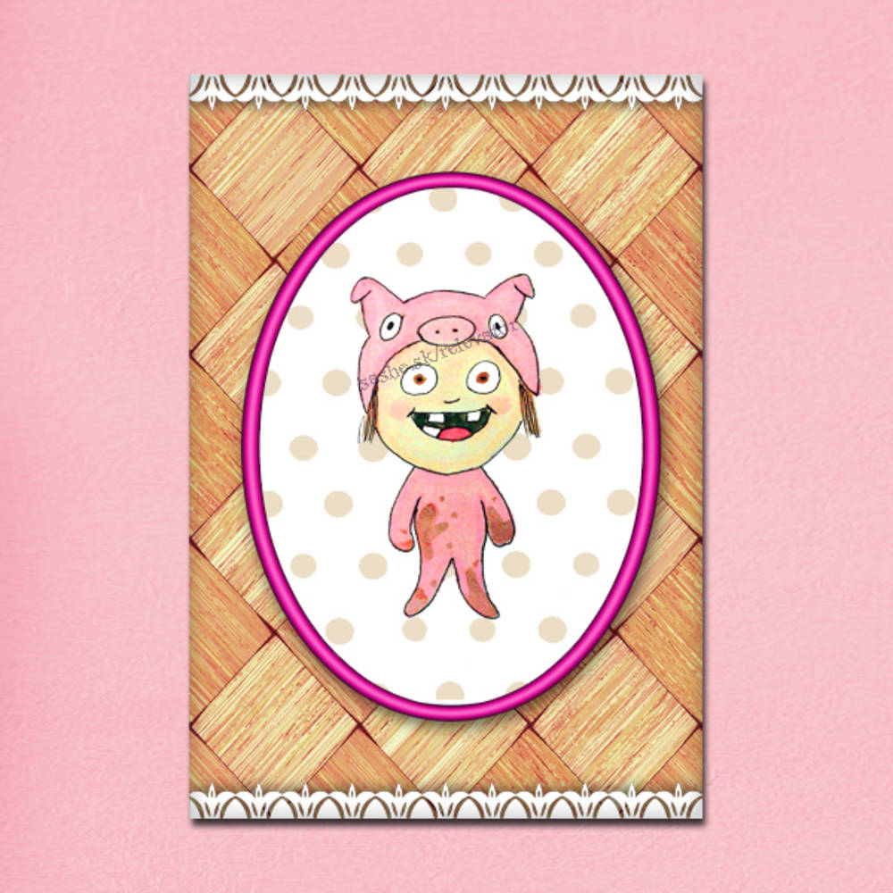 Detská pohľadnica (prasiatko)