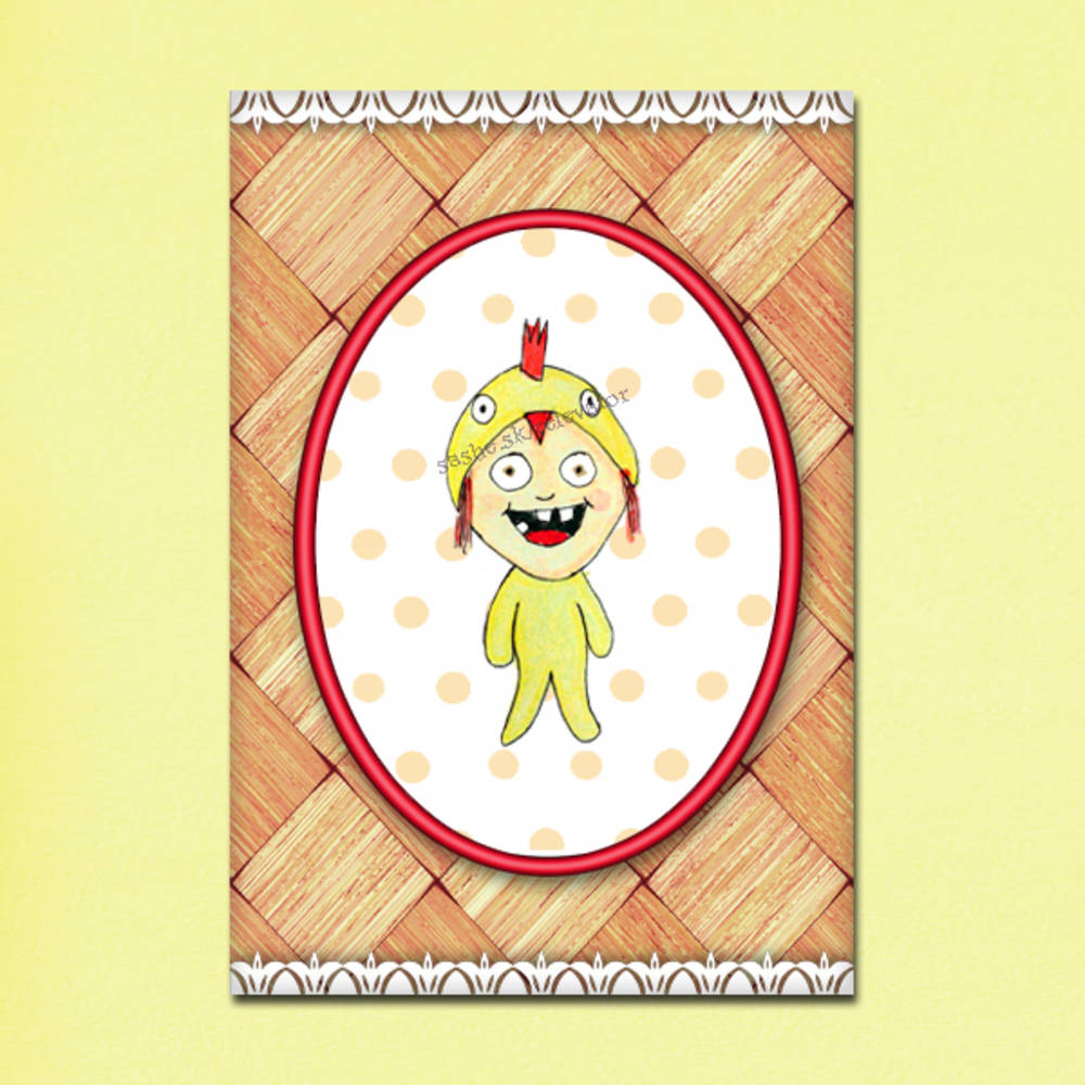 Detská pohľadnica (kuriatko)