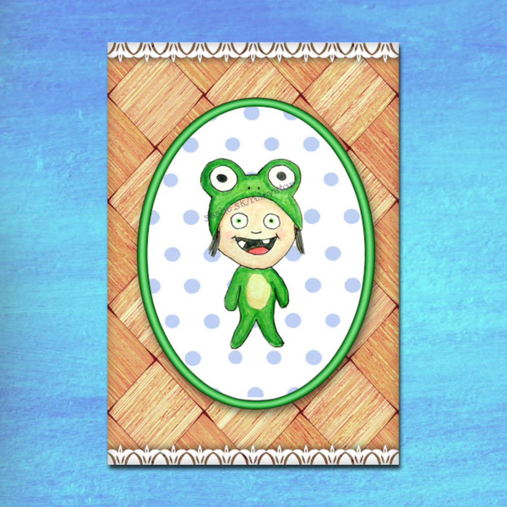 Detská pohľadnica (žabka)