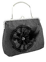 Spoločenská dámská čipková kabelka čierná 0976C