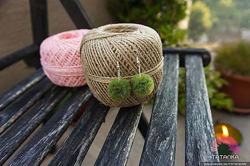 Náušnice - Bombuľkové náušničky (zelené) - 5686735_