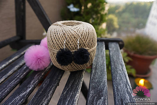 Náušnice - Bombuľkové náušničky (čierne) - 5686762_