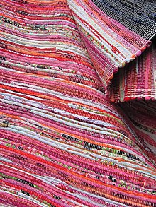 Úžitkový textil - KOBEREC tkaný ,, multi ružovo-oranžový - 5691359_