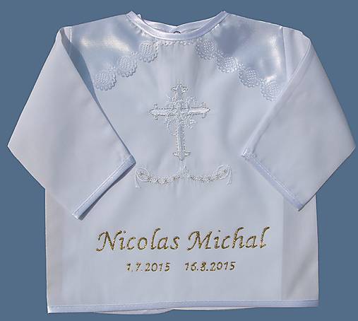 Detské oblečenie - Košieľky na krst so saténom - 5696526_