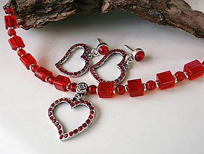 Sady šperkov - Ohnivé srdcia - set (darček k nákupu nad 50€) - 5696940_