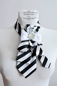 Náhrdelníky - kravata BLACK and White - 5706631_