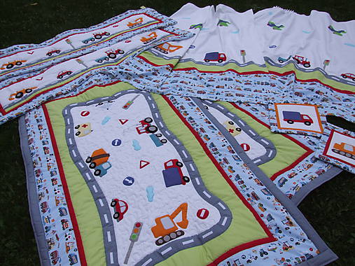 Detský textil - autíčkový komplet - 5707680_