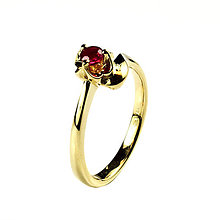 Prstene - Rubínový prstienok zo žltého zlata II - 5710977_