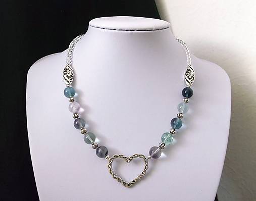 Náhrdelníky - Harmónia energií Srdca - Fluorit - 5726285_