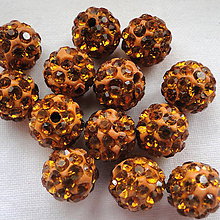 Korálky - Disco guľka Crystal 10mm-1ks (oranžová) - 5727972_