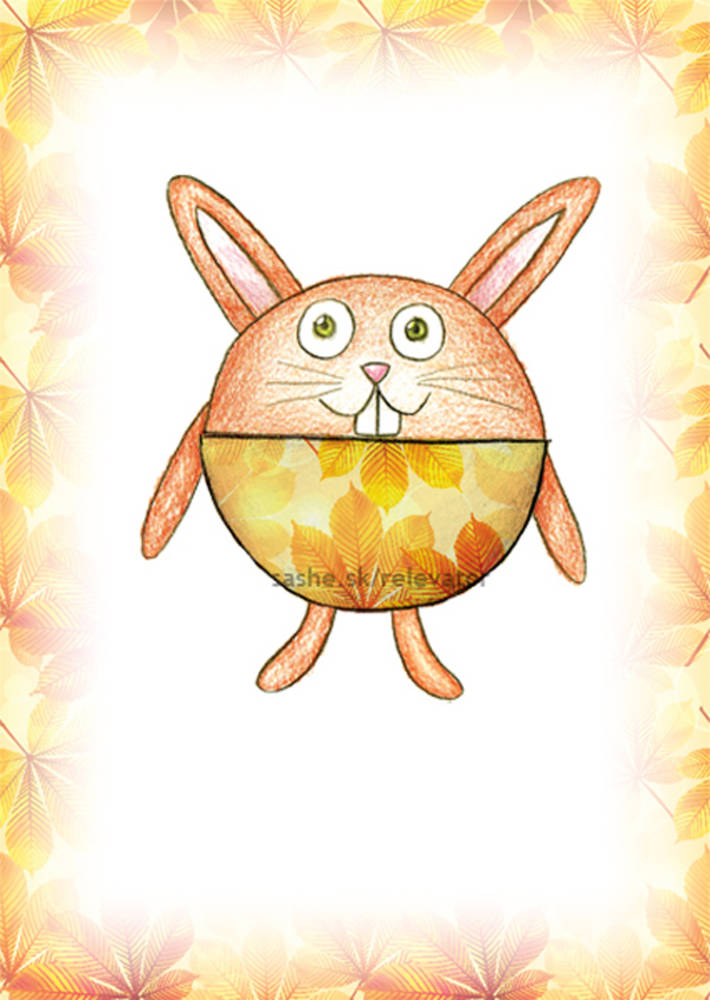 Linajková podložka do zošita Guľkáči Jesenné listy (králik)