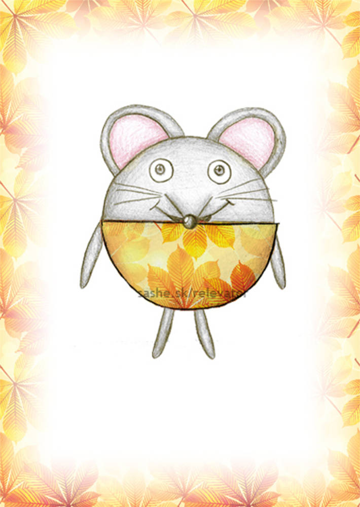 Linajková podložka do zošita Guľkáči Jesenné listy (myška)