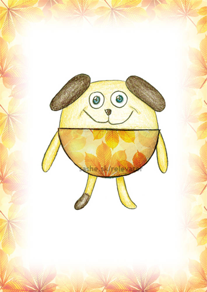 Linajková podložka do zošita Guľkáči Jesenné listy (psík)