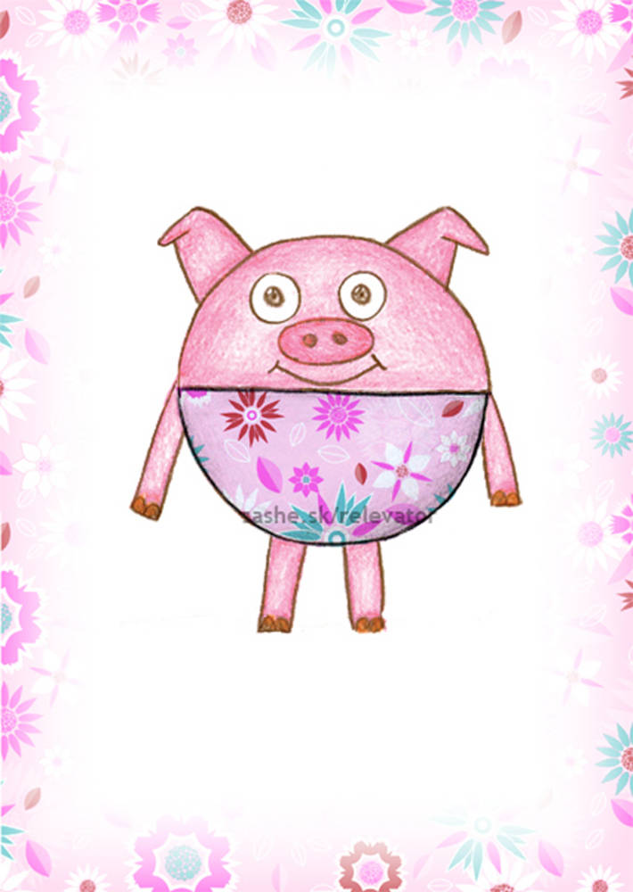 Linajková podložka do zošita Guľkáči kvetinky (prasiatko)