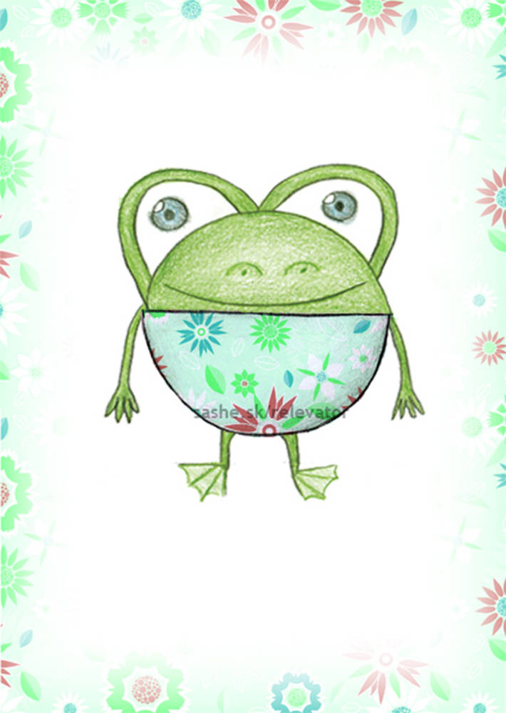 Linajková podložka do zošita Guľkáči kvetinky (žabka)