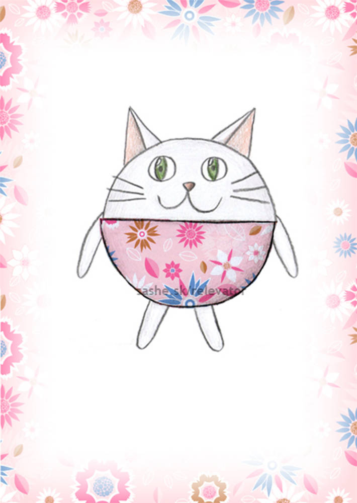 Linajková podložka do zošita Guľkáči kvetinky (mačička)