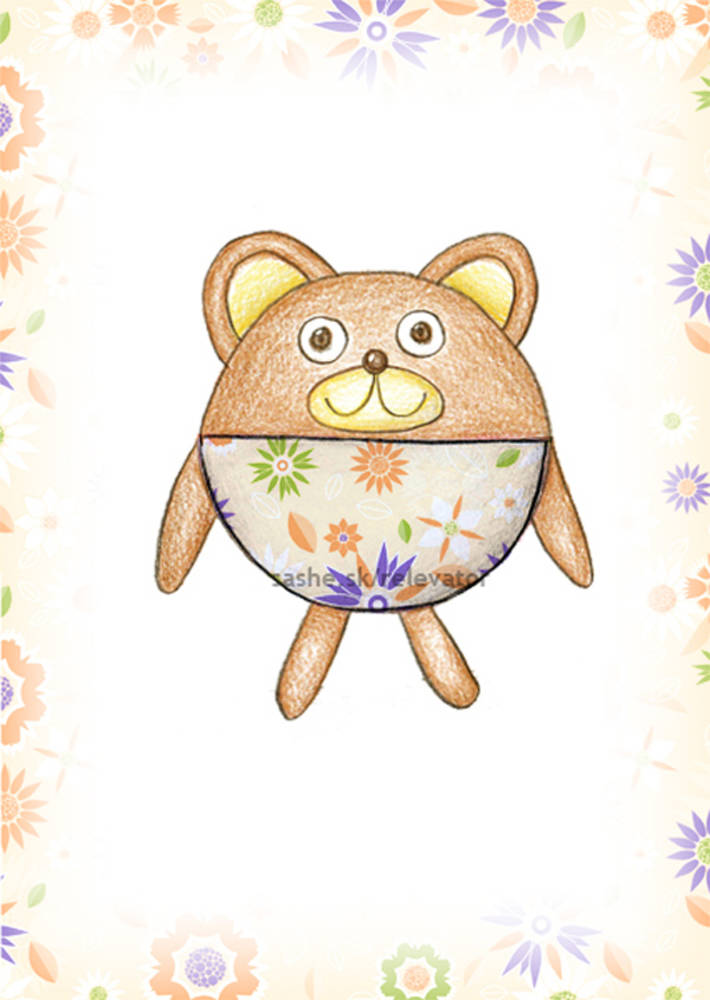 Linajková podložka do zošita Guľkáči kvetinky (medvedík)