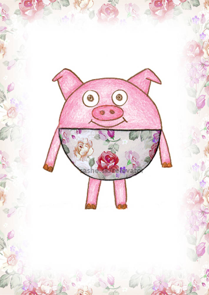 Linajková podložka do zošita Guľkáči ružičky (prasa)