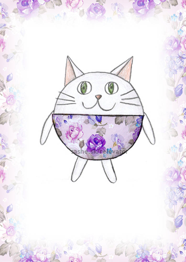 Linajková podložka do zošita Guľkáči ružičky (mačka)