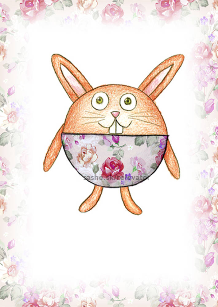 Linajková podložka do zošita Guľkáči ružičky (zajac)