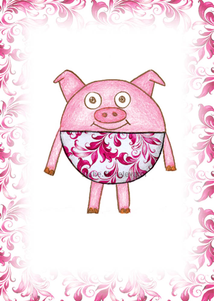 Linajková podložka do zošita Guľkáči trocha folk (prasa)