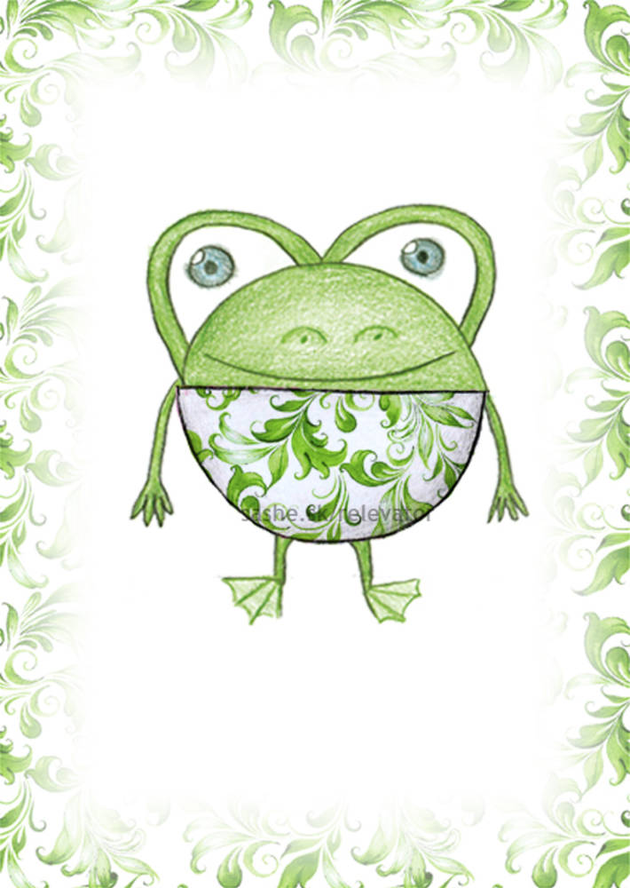 Linajková podložka do zošita Guľkáči trocha folk (žaba)