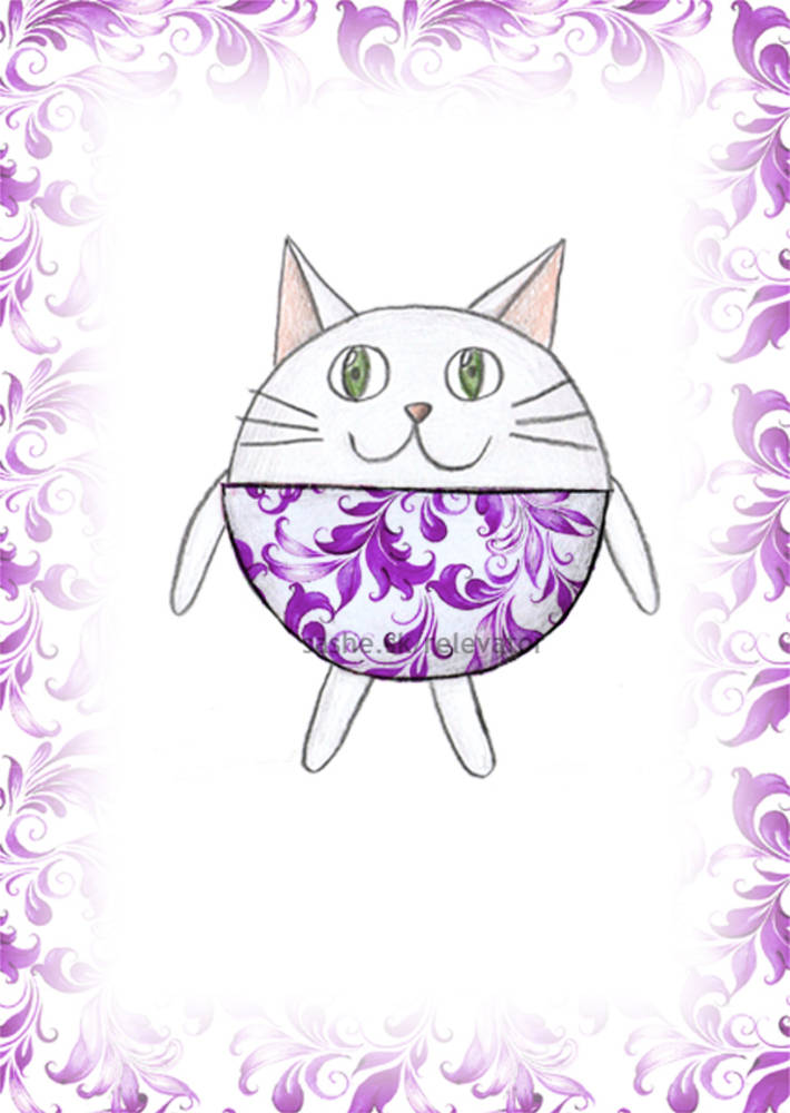 Linajková podložka do zošita Guľkáči trocha folk (mačka)