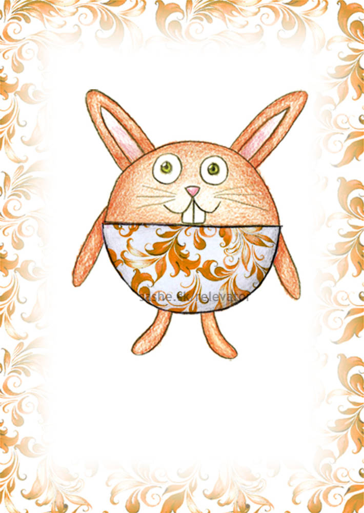 Linajková podložka do zošita Guľkáči trocha folk (zajac)