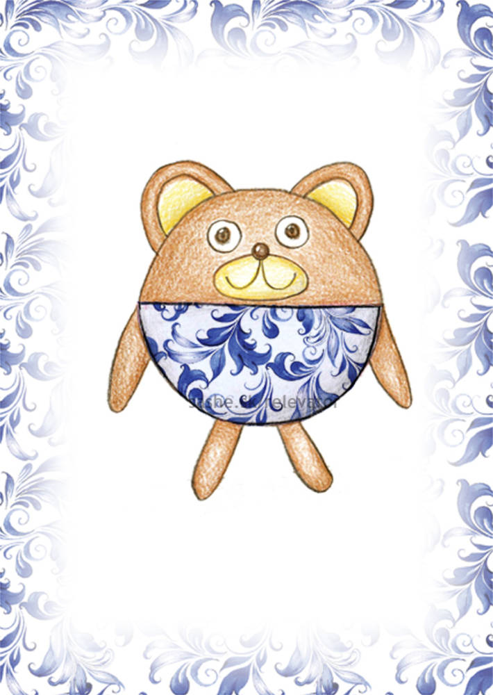 Linajková podložka do zošita Guľkáči trocha folk (macko)