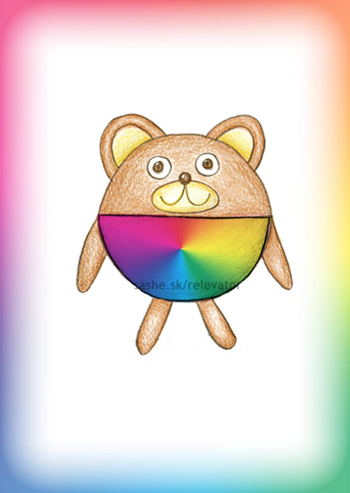 Linajková podložka do zošita Guľkáči dúhová (macko)