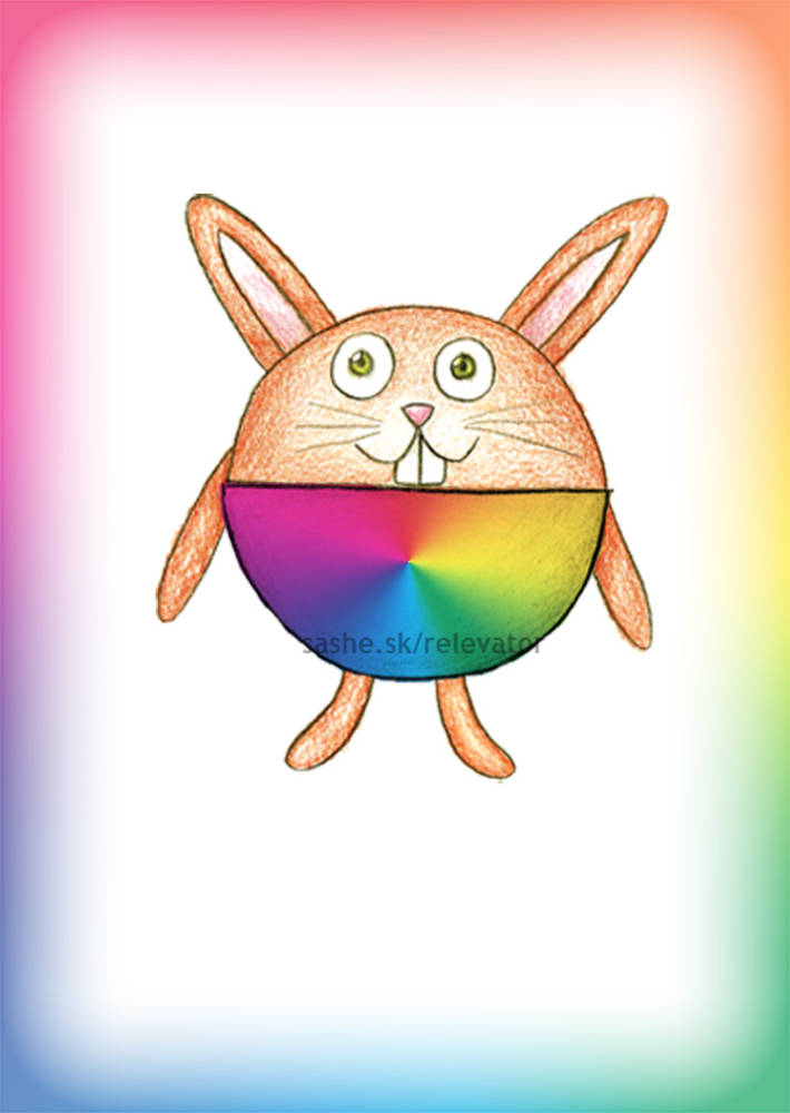 Linajková podložka do zošita Guľkáči dúhová (zajačik)