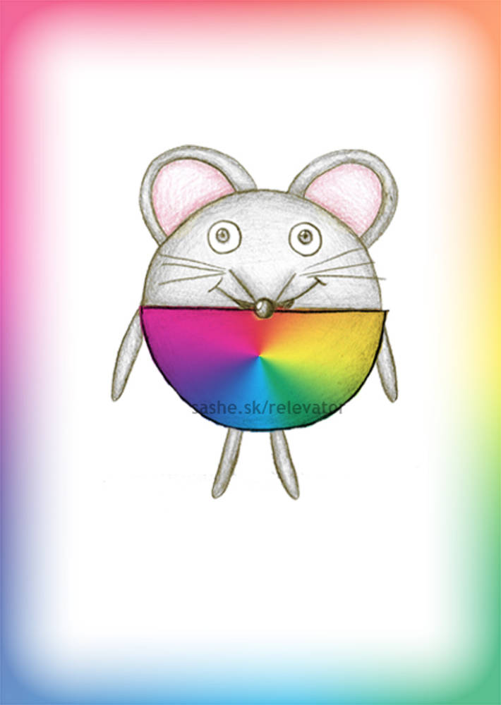 Linajková podložka do zošita Guľkáči dúhová (myš)