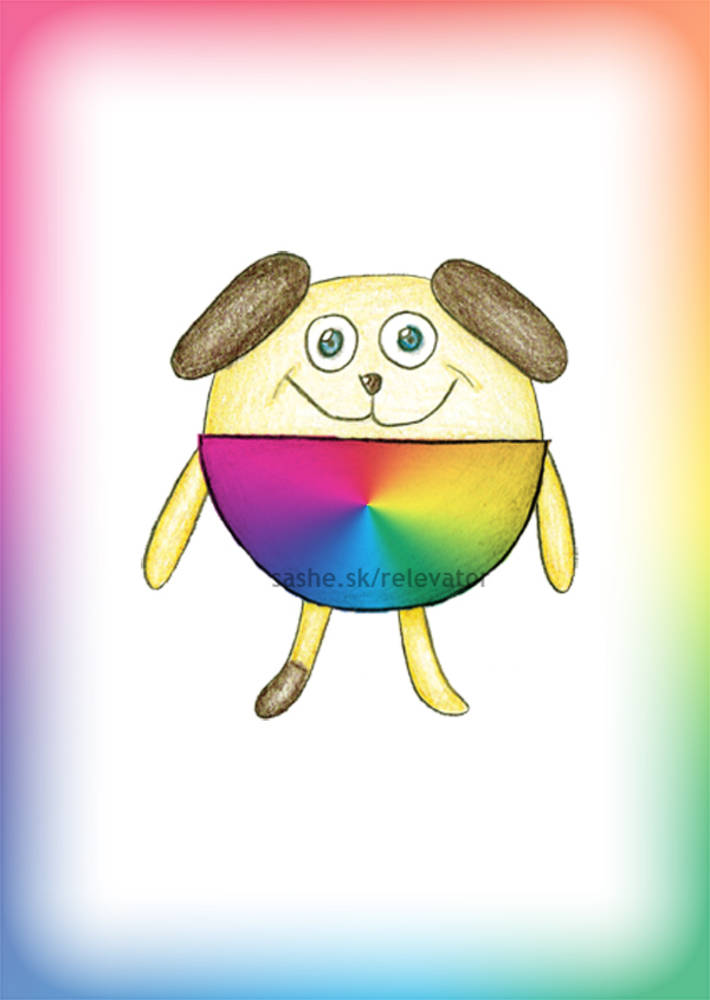 Linajková podložka do zošita Guľkáči dúhová (psík)