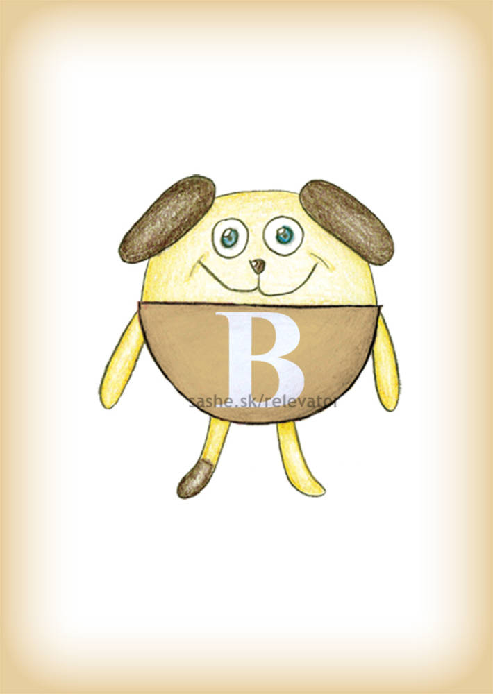 Linajková podložka do zošita s iniciálom (psík)
