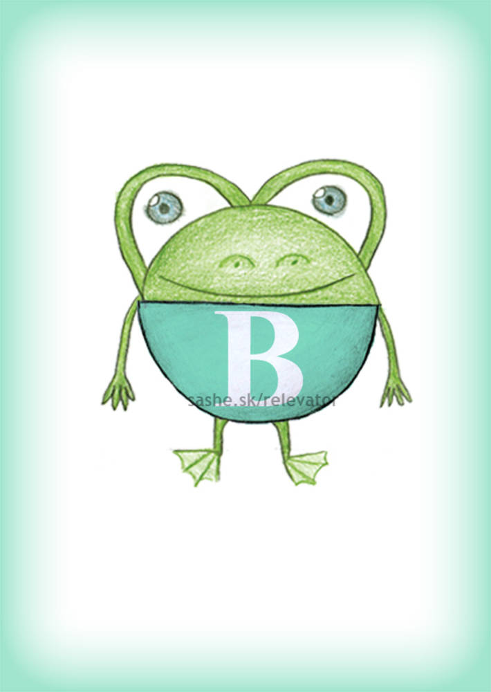 Linajková podložka do zošita s iniciálom (žabka)