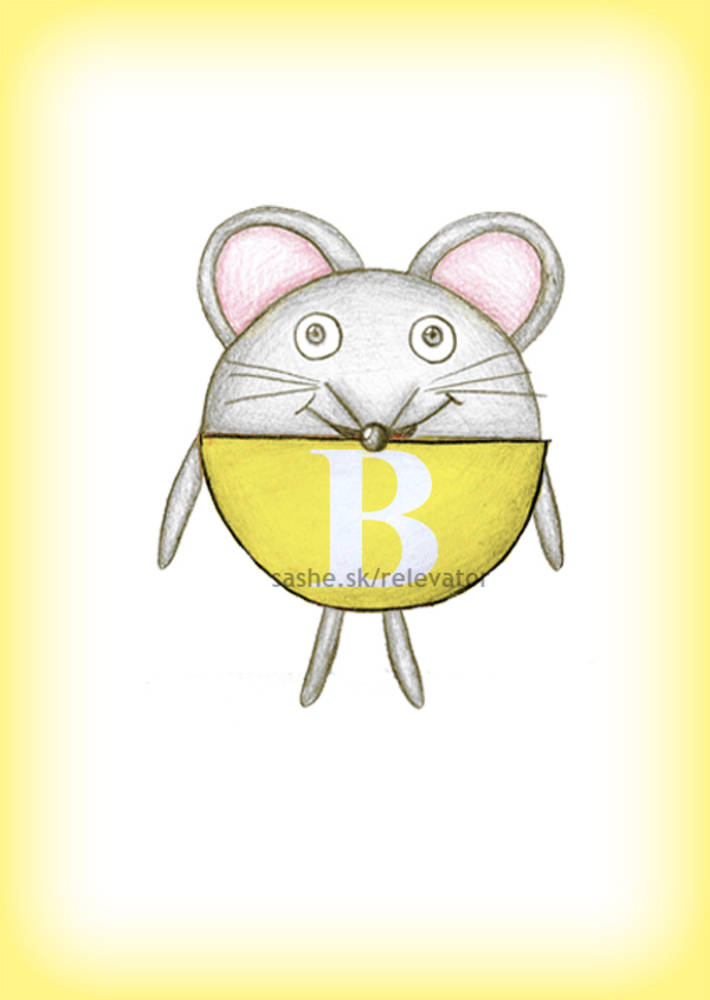 Linajková podložka do zošita s iniciálom (myš)