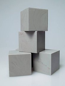 Polotovary - Plastové kocky 4cm šedé - 5735428_