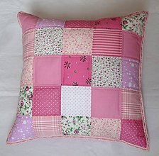 Úžitkový textil - Vankúš - Ružové kocky - 5735384_