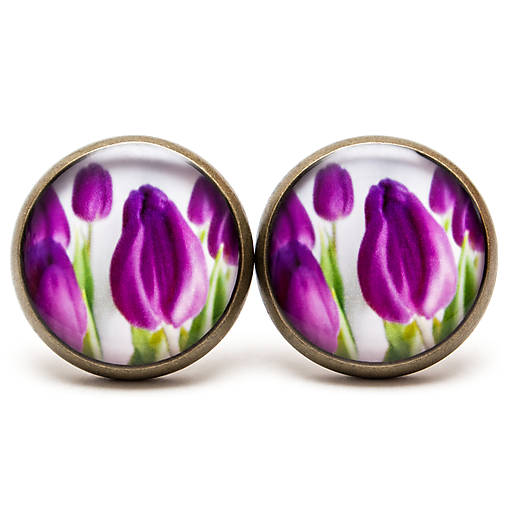 Náušnice - PURPLE TULIPS - 5738585_